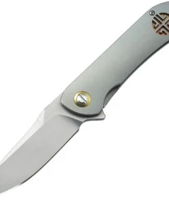 Bestech T1703A Emperor, 3.54" CPM-S35VN Plain Blade, Gray Titanium Handle