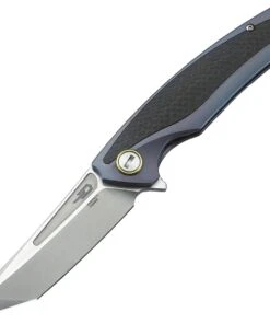 Bestech T1706A Predator, 3.6" CPM-S35VN Plain Blade, Purple Titanium Handle w/Carbon Fiber Inlay
