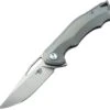 Bestech BT1708B Tercel, 3.5" CPM-S35VN Stonewash Plain Blade, Gray Titanium Handle
