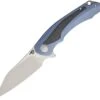 Bestech T1801A Pterodactyl, 3.6" CPM-S35VN Plain Blade, Blue Titanium/Carbon Fiber Handle
