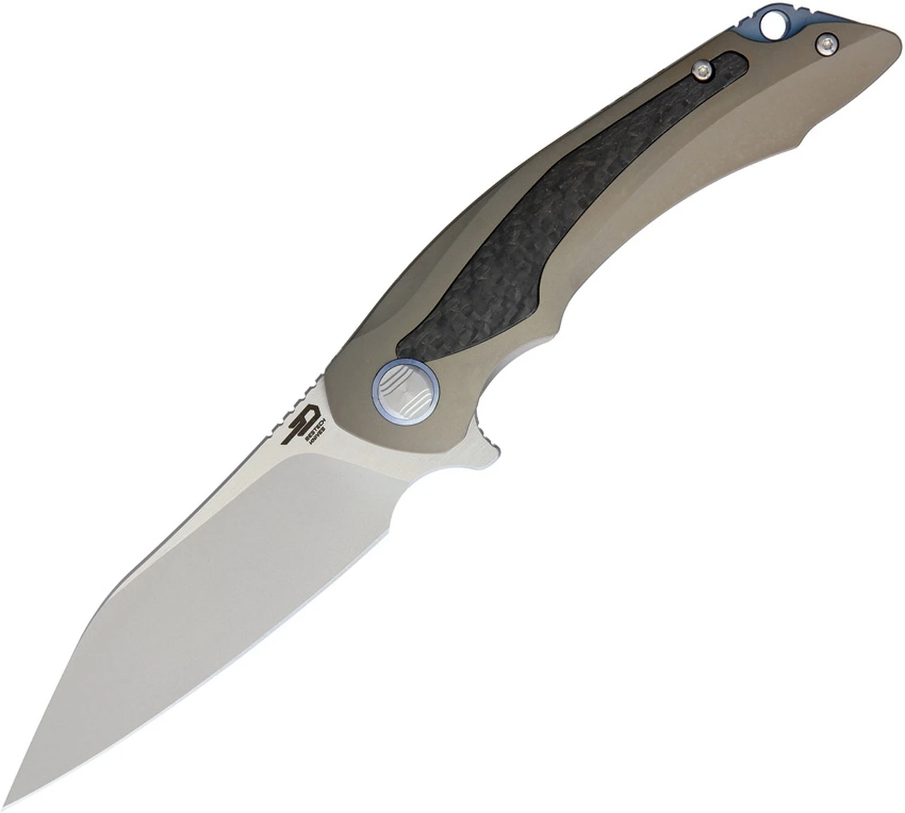Bestech T1801C Pterodactyl, 3.6" CPM-S35VN Plain Blade, Bronze Titanium/Carbon Fiber Handle 1 Bestech T1801C Pterodactyl, 3.6" CPM-S35VN Plain Blade, Bronze Titanium/Carbon Fiber Handle