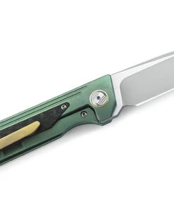 Bestech Knives BT1803B SHINKANZEN, 3.54" S35VN Plain Blade, Green Titanium Handle w/Carbon Fiber Inlay -Knifeworks Sales Store btkt1803b 1 30353.1566586042