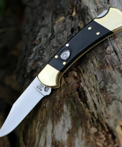 Buck Knives Buck Auto 112BRSA, 3" Satin 420HC SS Plain Blade, Macassar Ebony Dymondwood Handle