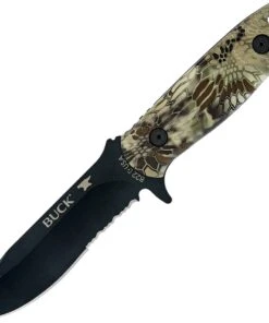 Buck Knives Buck 822CMX26 Sentry, 5" 420HC Plain Blade, Kryptek Highlander Camo Handle