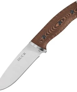 Buck Knives Buck 863BRS Selkirk, 4.6" 420HC Plain Blade, Black/Brown Micarta Handle