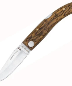 Castillo Knives Navaja Lockback Folding, C1BOW, 3" Satin Sandvik 14C28N Blade, Cocote Wood Handle