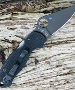 Spyderco Knives Spyderco Para Military 3 G-10 Black C223GPBK, 2.95 in. CPM S30V Black Plain Blade -Knifeworks Sales Store c223gpbk 32356.1566585910