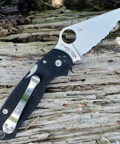 Spyderco Knives Spyderco Para Military 3 G-10 Black C223GS, 2.95 in. CPM S30V Serrated Blade -Knifeworks Sales Store c223gs 01413.1566585908