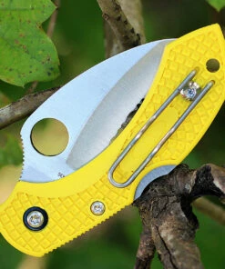 Spyderco Knives Spyderco Dragonfly2 Hawkbill Salt C28SYL2HB, 2.3 in. H-1 Serrated Blade, Yellow FRN Handle -Knifeworks Sales Store c28syl2hb.1.2 64723.1566585950