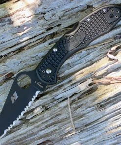 Spyderco Knives Spyderco Salt 2 All Black Lightweight C88SBBK2, 3.0" H-1 Black Serrated Blade, FRN Handle -Knifeworks Sales Store c88sbbk2.1 82215.1566585892