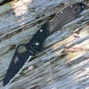 Spyderco Knives Spyderco Salt 2 All Black Lightweight C88SBBK2, 3.0" H-1 Black Serrated Blade, FRN Handle