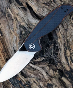 CIVIVI Knives CIVIVI Anthropos C903A, 3.25" D2 Satin Drop Point Blade, Orange G-10 Handle w/ Carbon Fiber Overlay Overlay