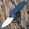 CIVIVI Knives CIVIVI Anthropos C903B, 3.25" D2 Satin Drop Point Plain Blade, Blue G-10 Handles w/ Carbon Fiber Overlay