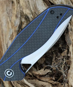 CIVIVI Knives CIVIVI Anthropos C903B, 3.25" D2 Satin Drop Point Plain Blade, Blue G-10 Handles w/ Carbon Fiber Overlay -Knifeworks Sales Store c903b.3 29363.1628005413