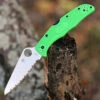 Spyderco Knives Spyderco Pacific Salt 2 C91FSGR2, 3.78" LC200N Satin SpyderEdge Blade, Green FRN Handle
