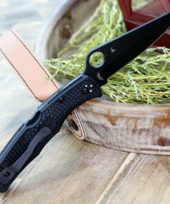 Spyderco Knives Spyderco Pacific Salt 2 C91PBBK2, 3.78" H1 Steel Black Plain Blade, Black FRN Handle -Knifeworks Sales Store c91pbbk2 96832.1584391034