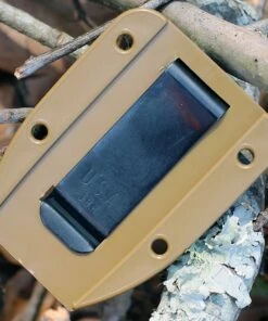 ESEE Knives ESEE-4P-WEB (4.5" Black w/Spider Web) Coyote Brown -Knifeworks Sales Store clip plate 78141.1630603901