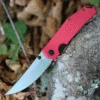 GiantMouse Giant Mouse Ace Clyde-Red-Alu, 3.0" N690 Steel Satin Plain Blade, Red Aluminum Handle