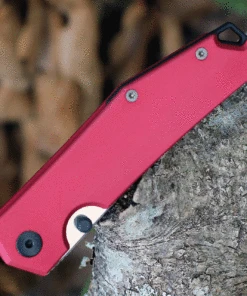 GiantMouse Giant Mouse Ace Clyde-Red-Alu, 3.0" N690 Steel Satin Plain Blade, Red Aluminum Handle -Knifeworks Sales Store clyde red alu.3 31124.1622147891