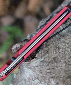 GiantMouse Giant Mouse Ace Clyde-Red-Alu, 3.0" N690 Steel Satin Plain Blade, Red Aluminum Handle -Knifeworks Sales Store clyde red alu 99798.1622147891