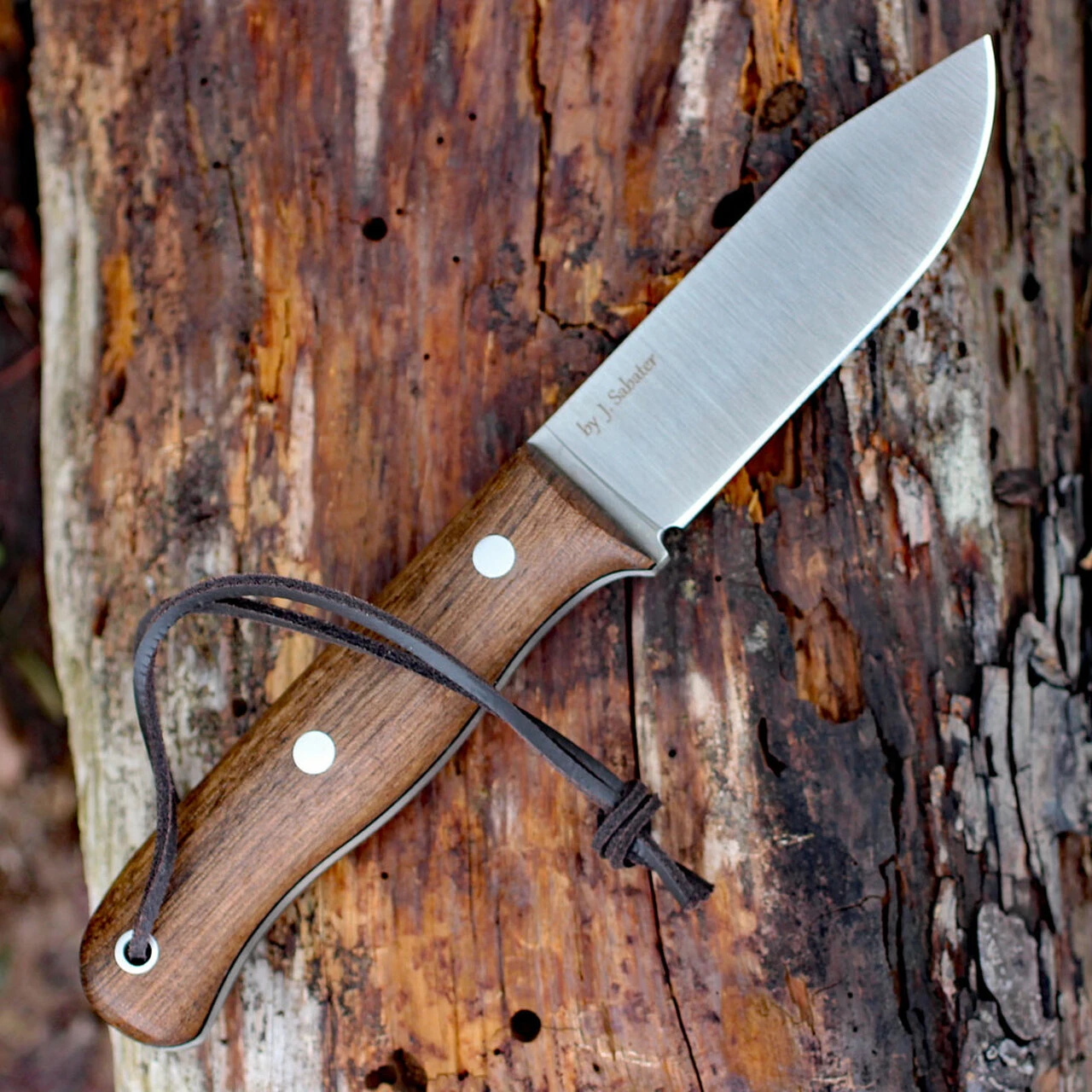 Joker BS9 Campero Bushcraft Knife CN112, 4.14" Mova 1.4116 SS. , Walnut Handle, Leather Sheath 2 Joker BS9 Campero Bushcraft Knife CN112, 4.14" Mova 1.4116 SS. , Walnut Handle, Leather Sheath - Image 2