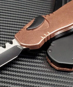 Heretic Knives Heretic Hydra V.2 OTF Automatic - Copper / Blk (3.6" Elmax Drop Point) H007-10A-COPPER -Knifeworks Sales Store copper tanatpo 1 74686.1633016702