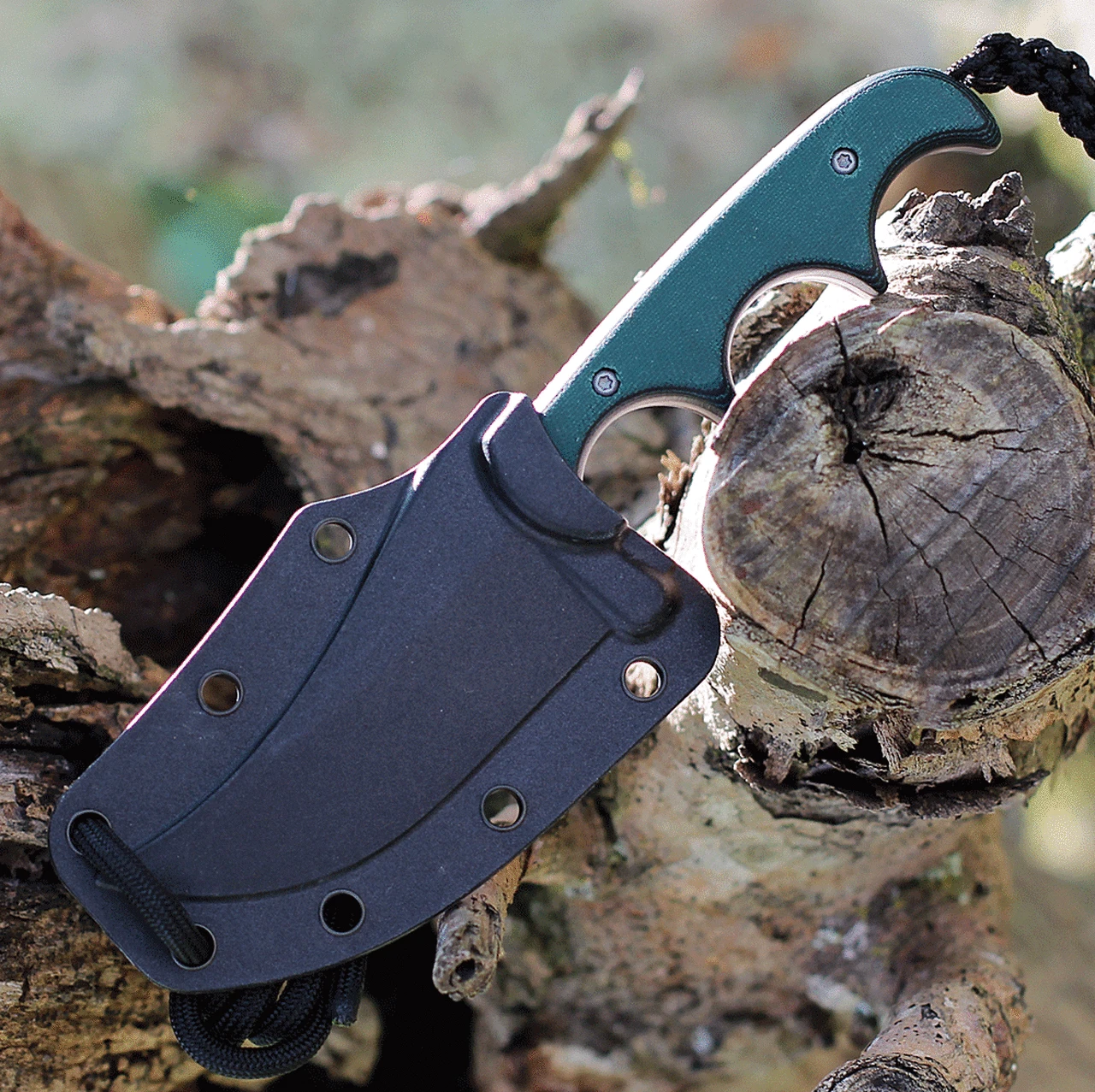 CRKT Minimalist Persian Neck Knife - Green Resin Fiber (2.76" 8Cr13MoV Bead Blast) 2379 3 CRKT Minimalist Persian Neck Knife - Green Resin Fiber (2.76" 8Cr13MoV Bead Blast) 2379 - Image 3