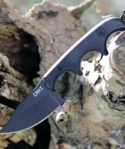 CRKT 2387 Folts Minimalist® Bowie Neck Knife, 2" 5Cr15MoV Plain Blade, Green Micarta Handle