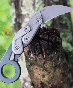 CRKT Compact Provoke Kinematic 4045, 2.26" D2 Tool Steel Stonewashed Hawkbill Blade, Gray 6061 Aluminum