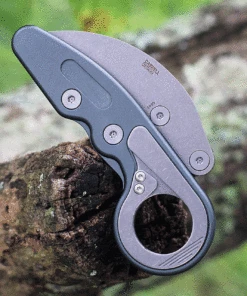 CRKT Compact Provoke Kinematic 4045, 2.26" D2 Tool Steel Stonewashed Hawkbill Blade, Gray 6061 Aluminum -Knifeworks Sales Store cr4045.2 54727.1625677365