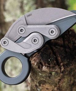 CRKT Compact Provoke Kinematic 4045, 2.26" D2 Tool Steel Stonewashed Hawkbill Blade, Gray 6061 Aluminum -Knifeworks Sales Store cr4045.3 28014.1625677365