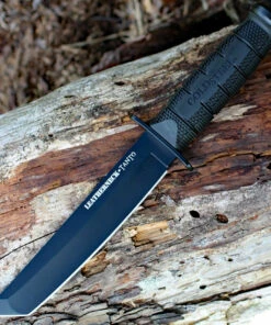 Cold Steel CS39LSFCT Leatherneck Tanto, 7" German D2 Plain Blade, Black Kraton Handle, Secure-Ex Sheath