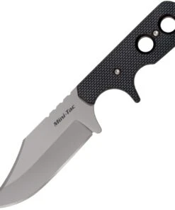 Cold Steel 49HCF Mini Tac Bowie, 3.6" 8Cr13MoV Plain Blade, Black Griv-Ex™ Handle