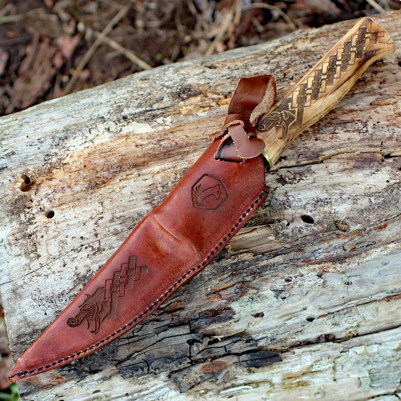Condor Norse Dragon Knife 1021-3.8HC, 3.88 in. 1095 High Carbon Steel Blade, Wood Handle 3 Condor Norse Dragon Knife 1021-3.8HC, 3.88 in. 1095 High Carbon Steel Blade, Wood Handle - Image 3