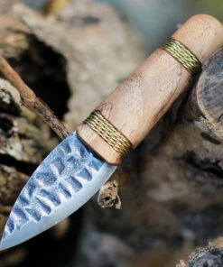 Condor Otzi Knife CTK3922-2.2, 2.375" 1095 HC Spear Point Blade, Hickory Wood Handle