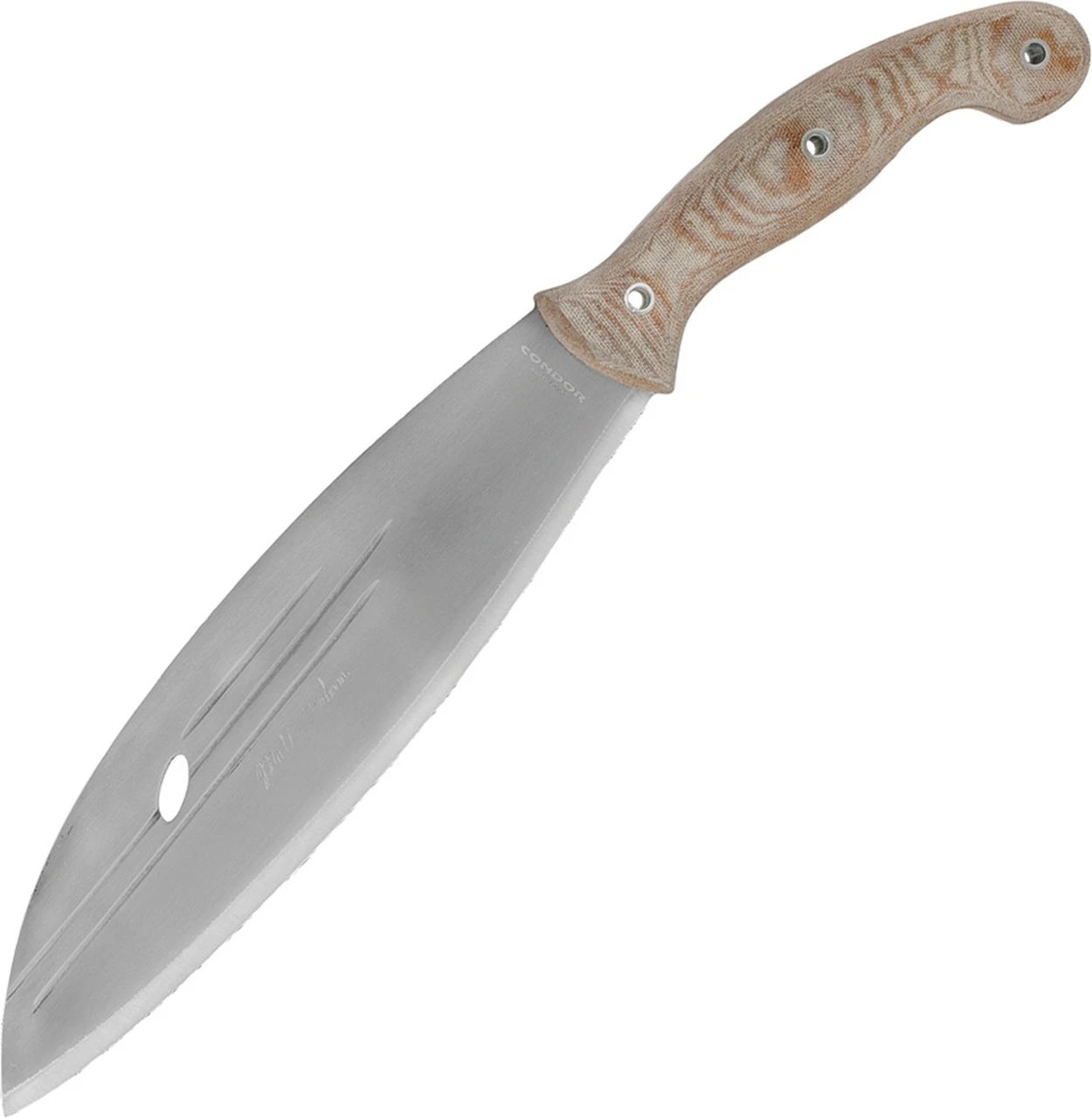 Condor Primitive Bush Mondo Knife CTK3924-9.9, 9.9 in. 1075 High Carbon Steel, Micarta Handle 1 Condor Primitive Bush Mondo Knife CTK3924-9.9, 9.9 in. 1075 High Carbon Steel, Micarta Handle
