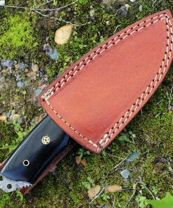 Damascus Blade Knife Damascus 1128HN Fixed Blade, 3.5" Damascus Plain Blade, Buffalo Horn Handle -Knifeworks Sales Store dm1128hn 1 71795.1566585965