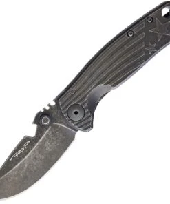 DPx HEST/F Urban Titanium Black Framelock, 2.9" CPM S35VN Plain Blade, Flag, DPXHSF032
