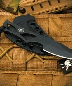 Spartan Blades Enyo Fixed Blade SBBL2BK, 2.7" AUS-8A Black Plain Blade, Black AUS-8A Handle