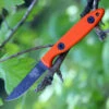 ESEE Knives ESEE-CR2.5-OR Camp-Lore, 6.25" Black Oxide Fixed Blade, 2.5" 1095 Flat Grind Blade, Orange G-10 Handle, Leather Sheath