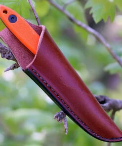 ESEE Knives ESEE-CR2.5-OR Camp-Lore, 6.25" Black Oxide Fixed Blade, 2.5" 1095 Flat Grind Blade, Orange G-10 Handle, Leather Sheath -Knifeworks Sales Store esee cr2.5 or.2 84014.1566585992