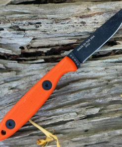 ESEE Knives ESEE-CR2.5-OR Camp-Lore, 6.25" Black Oxide Fixed Blade, 2.5" 1095 Flat Grind Blade, Orange G-10 Handle, Leather Sheath -Knifeworks Sales Store esee cr2.5 or 85074.1566585992