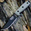 ESEE Knives, 4P-CP-MB, Sharpened Top Edge, Plain Edge, Micarta Handle, Black Molly Back, Coyote Brown Molded Sheath and Clip Plate