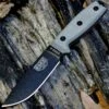 ESEE Knives, 4P-MB-B, Black Blade, Plain Edge, Micarta Handle, Black Molded Sheath and Clip Plate w/ Molle Back