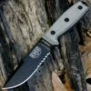 ESEE Knives, 4S-CP, Black Double Blade, Combo Edge, Micarta Handle, Coyote Brown Molded Sheath and Clip Plate
