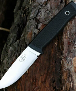 Fallkniven Military Survival Knife - Blk Thermorun (3.8" Lam. CoS Satin) Leather F1LCOS