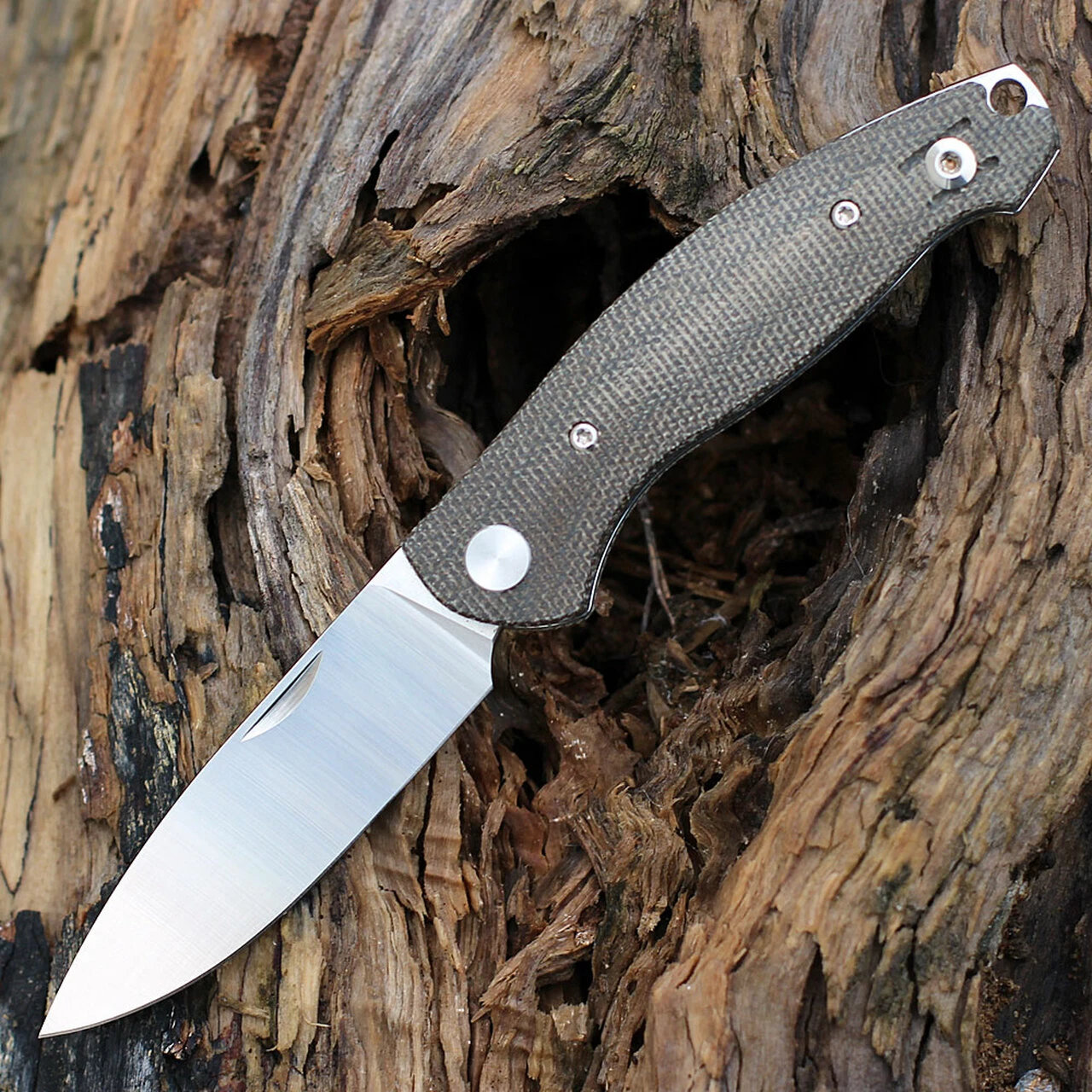 GiantMouse ACE Farley Slipjoint - Green Canvas Micarta (2.8" M390 Satin) 1 GiantMouse ACE Farley Slipjoint - Green Canvas Micarta (2.8" M390 Satin)