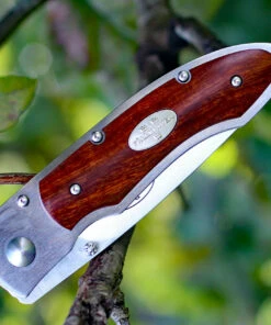 Fallkniven P Framelock Folding knife, 3" 3G Satin Blade, Desert Wood Ironwood Handle, Nylon Sheath -Knifeworks Sales Store fnp3gic.2 05596.1627330653