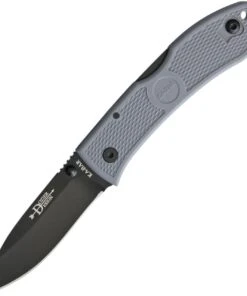 Ka-Bar Dozier Folding Hunter, Grey KA4062GY, 3" AUS 8A Stainless Steel Plain Blade, Grey Zytel Handle