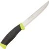 Mora Fishing Comfort Scaler, 5 3/4" Stainless Blade, Black Rubber Handle with Lime Green Trim